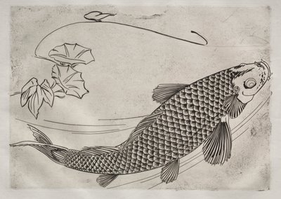 Middagsservering (Rousseau-servering): Stor fisk i japansk stil (nr. 19) av Felix Bracquemond