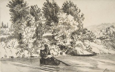 Fisker med garn, 1868. av Felix Bracquemond