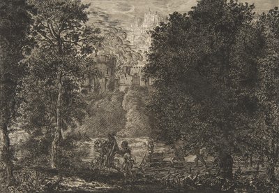 Flammen er nær brannen, ca 1853-5. av Felix Bracquemond