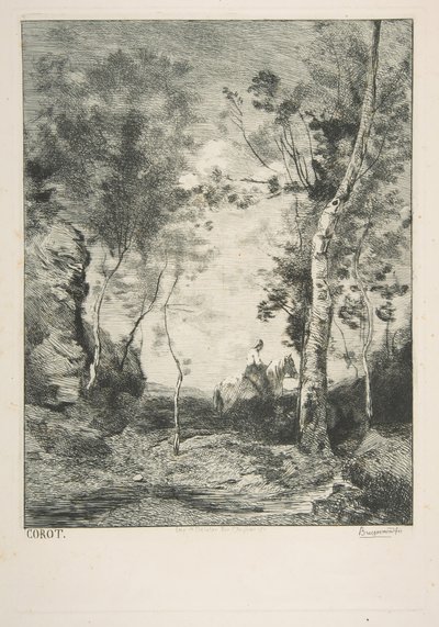 Den hvite hesten, 1858. av Felix Bracquemond