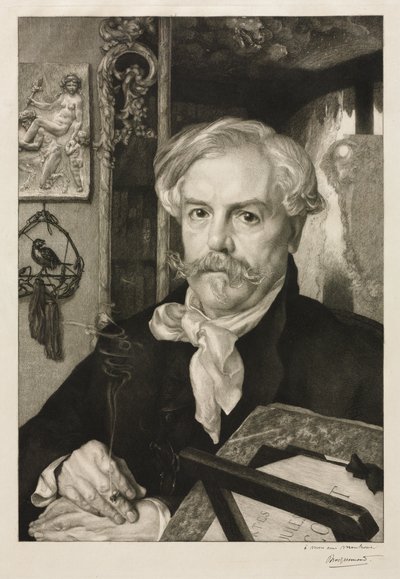 Portrett av Edmond de Goncourt av Felix Bracquemond