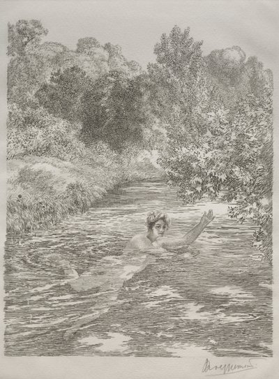 Baderen, ca. 1860-70. av Felix Bracquemond