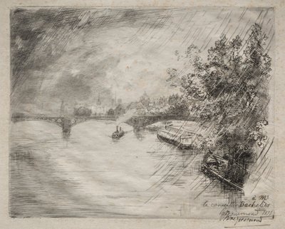 Utsikt over broen i Saint-Pères av Felix Bracquemond