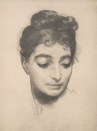 Kvinnehode, fra L'Estampe Moderne, 1897-99. av Felix Bracquemond