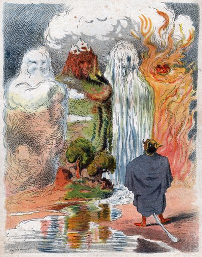 Keiser Vilhelm II og de fire elementene av Felix Del Marle