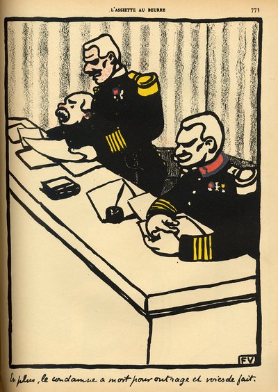 En militærdomstol uttaler en dødsdom, fra 