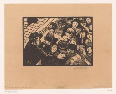 Politiet stopper en folkemengde La foule i Paris av Felix Edouard Vallotton