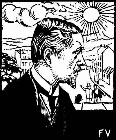 Selvportrett. Tresnitt av Felix Edouard Vallotton (1865-1925), ca. 1890. Privat samling. av Felix Edouard Vallotton