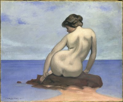 Bader sitter på en stein, 1910. av Felix Edouard Vallotton