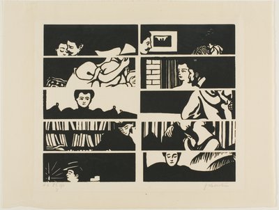 Kanselleringsark, fragmenter av ti treblokker fra Intimacies av Felix Edouard Vallotton