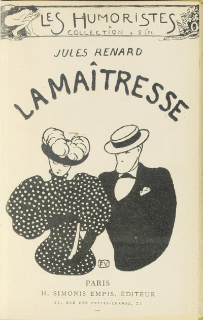 Forside av "The Mistress" av Jules Renard, 1896 av Felix Edouard Vallotton