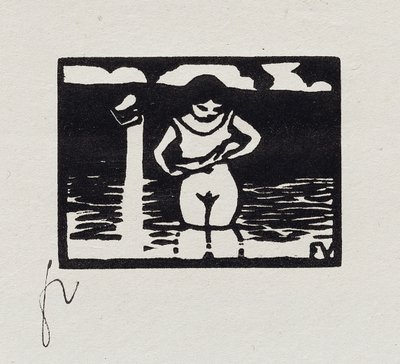 Girl Removing her Shirt, VI fra "Les Petites Baigneuses", 1893 av Felix Edouard Vallotton