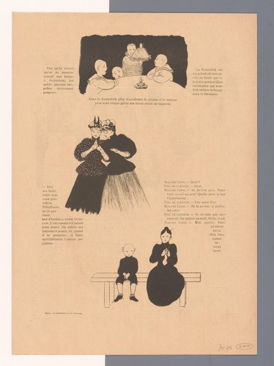 Gruppe mennesker og to prester NIB (tittel på objekt) av Felix Edouard Vallotton
