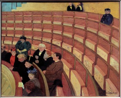 Det tredje galleriet ved Theatre du Chatelet Maleri av Felix Vallotton (1865-1925) (ec.suiss.) 1895 Søn. 0,49x0,61 m Paris, musee d