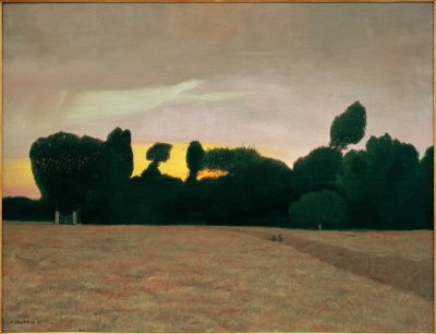Normandie-landskap, solnedgang av Felix Edouard Vallotton