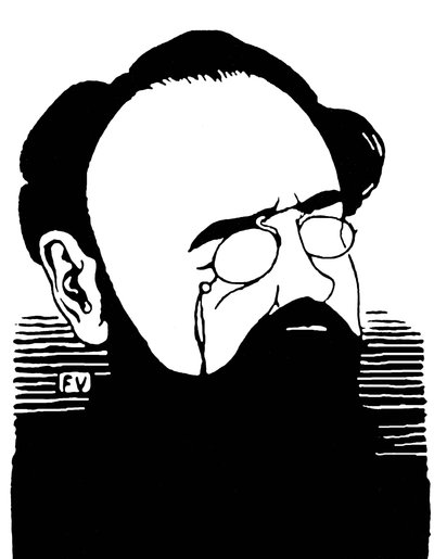 Portrett av Emile Zola (1840-1902), fransk forfatter. Gravering av Felix Edouard Vallotton (1865-1925) av Felix Edouard Vallotton