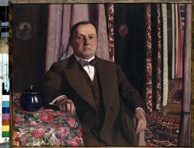 ""Portrett av kunstsamleren Georges (Georgy Emmanuilovich) Haasen"" Maleri av Felix Vallotton (1865-1925) 1913 Nabis Dim. 81,7x100,5 cm Eremitagemuseet, St. Petersburg, Russland. av Felix Edouard Vallotton