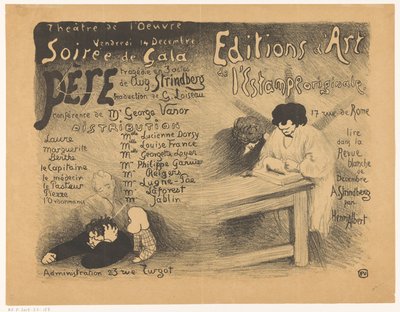 Program for en gallaforestilling av Le Père, en tragedie av August Strindberg på Théâtre de l