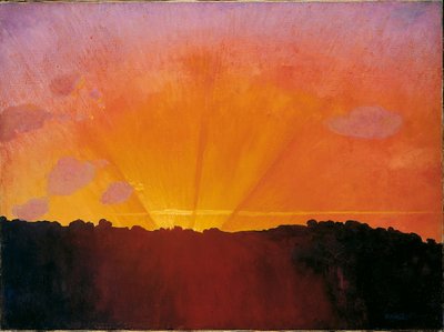 Solnedgang, oransje himmel, 1910. av Felix Edouard Vallotton