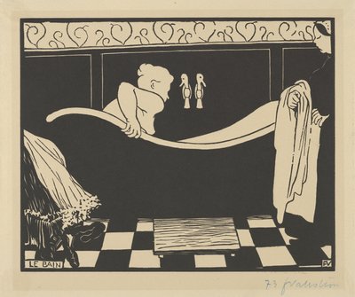 The Bath (Le Bain), 1894 (tresnitt på kremvevd papir) av Felix Edouard Vallotton