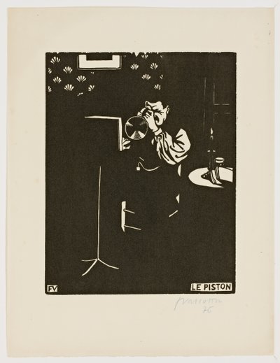 The Cornet, fra serien "Musical Instruments", 1896-97 av Felix Edouard Vallotton