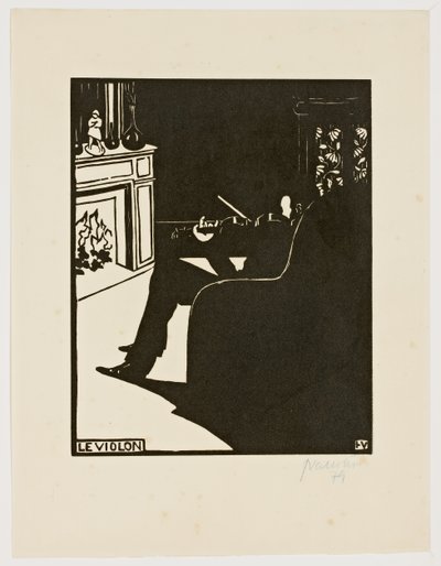 Fiolinen, fra serien "Musikalske instrumenter", 1896-97 av Felix Edouard Vallotton