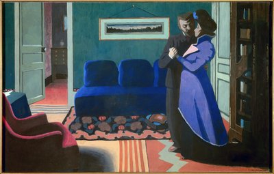 The Visit Painting av Felix Vallotton (1865-1925) (ec.suiss) 1899 Zürich, Kunsthalle av Felix Edouard Vallotton