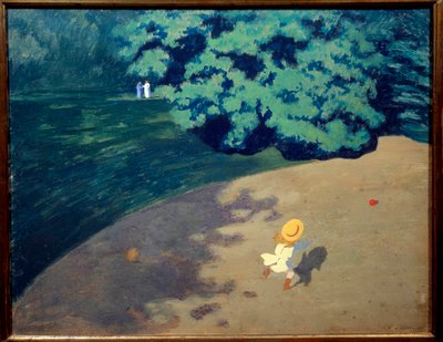 Ballen eller hjørneparken med barn som spiller ball Maleri av Felix Vallotton (1865-1925) 1899 Søn. 0,48 x 0,61m Paris, musee d