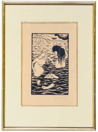 Tre badende av Felix Edouard Vallotton