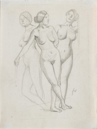 Tre nåder, studere av Felix Edouard Vallotton