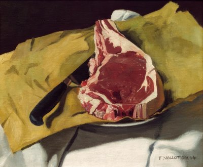 En entrecote på gult papir av Felix Edouard Vallotton