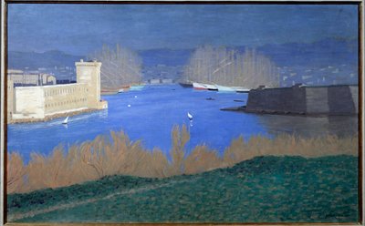 Utsikt over havnen i Marseille Maleri av Felix Vallotton (1865-1925) 1901 Privat samling - Utsikt over havnen i Marseille. Maleri av Felix Vallotton (1865-1925) av Felix Edouard Vallotton