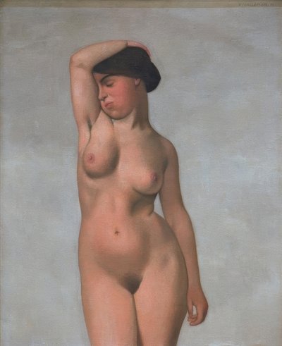 Naken kvinne med løftet arm av Felix Edouard Vallotton
