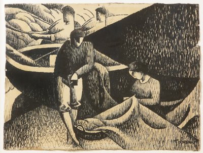 Le Filet, ca. 1912 (blekk på papir) av Felix Elie Tobeen