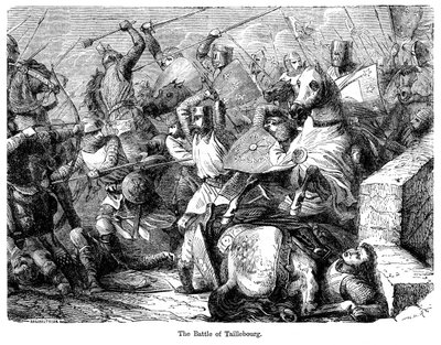 Slaget ved Taillebourg, Frankrike, 1242. av Felix Henri Emmanuel Philippoteaux