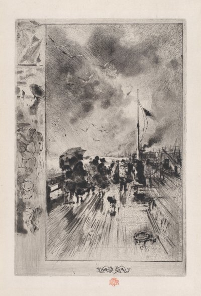 En brygge i England, 1879. av Felix Hilaire Buhot
