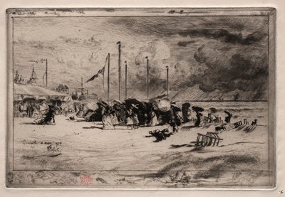 En storm ved Trouville, 1874. av Felix Hilaire Buhot