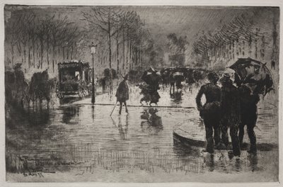 Kunstnere som vender tilbake fra salongen, 1877. av Felix Hilaire Buhot