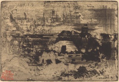 Engelske hytter, ca. 1879. av Felix Hilaire Buhot