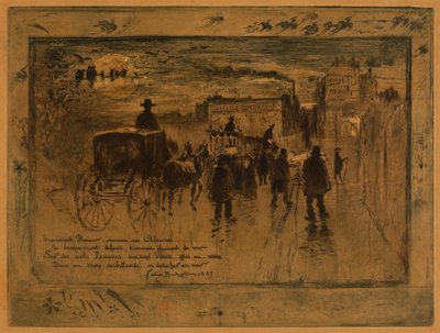 Begravelsesprosesjon på Boulevard de Clichy (Begravelsesprosesjon på Boulevard de Clichy) av Felix Hilaire Buhot