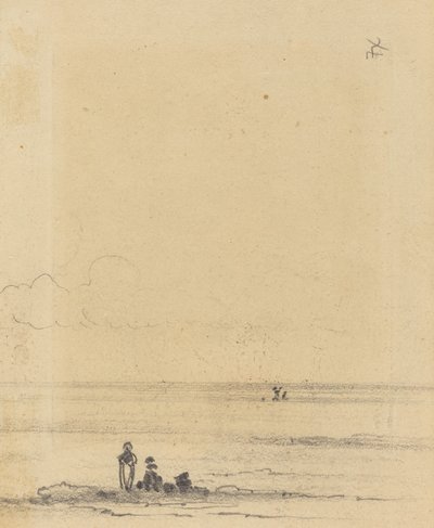 Figurer on a Shore [verso], ca. 1875. av Felix Hilaire Buhot