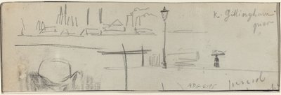 Gillingham Pier, London [verso] av Felix Hilaire Buhot