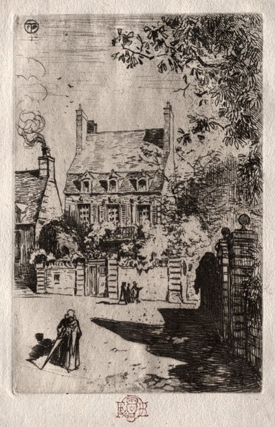 I provinsen: Huset i Orléans, ca. 1875. av Felix Hilaire Buhot