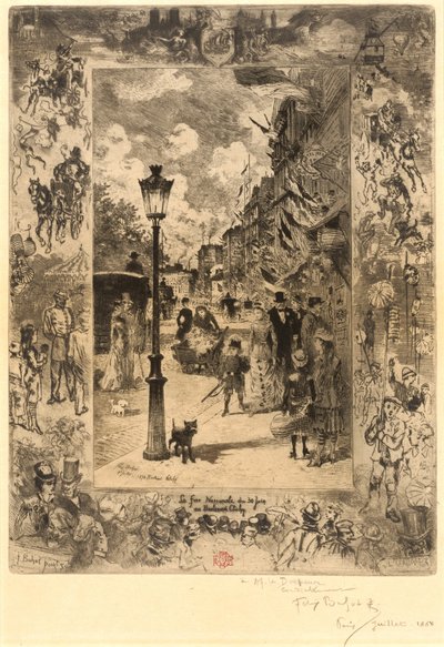 Nasjonaldagen på Boulevard Clichy (nasjonal helligdag på Boulevard de Clichy) av Felix Hilaire Buhot