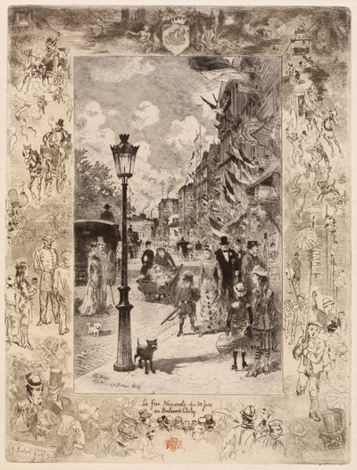 Nasjonaldagen på Boulevard Clichy Nasjonalferien på Boulevard de Clichy, 1878. av Felix Hilaire Buhot
