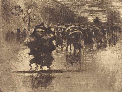 Le Petit Enterrement The Burial - Small Plate, 1878. av Felix Hilaire Buhot