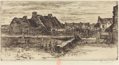 De store hyttene, 1881. av Felix Hilaire Buhot
