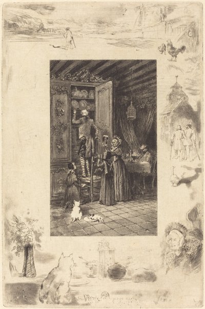 De gamle De eldste, ca. 1885. av Felix Hilaire Buhot
