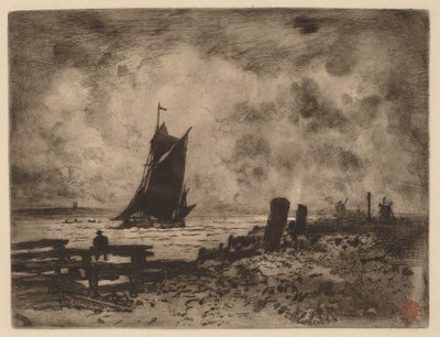 Marine: Souvenir fra Medway av Felix Hilaire Buhot