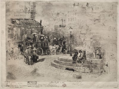 Place Pigalle i 1878 av Felix Hilaire Buhot